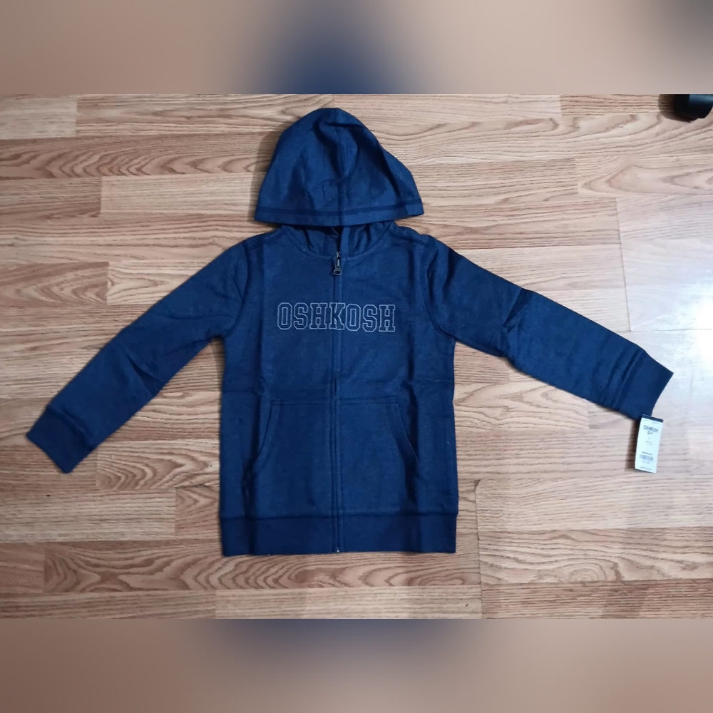 Osh Kosh Kids Blue Hooded Zipper Jacket 6/6A New